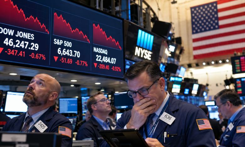 US Stock Market Falls as Oil Prices and Treasury Yields Rise